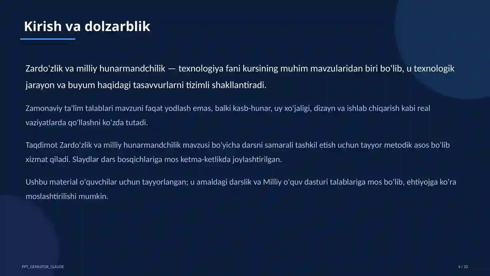 Zardo'zlik va milliy hunarmandchilik (8-sinf) 4