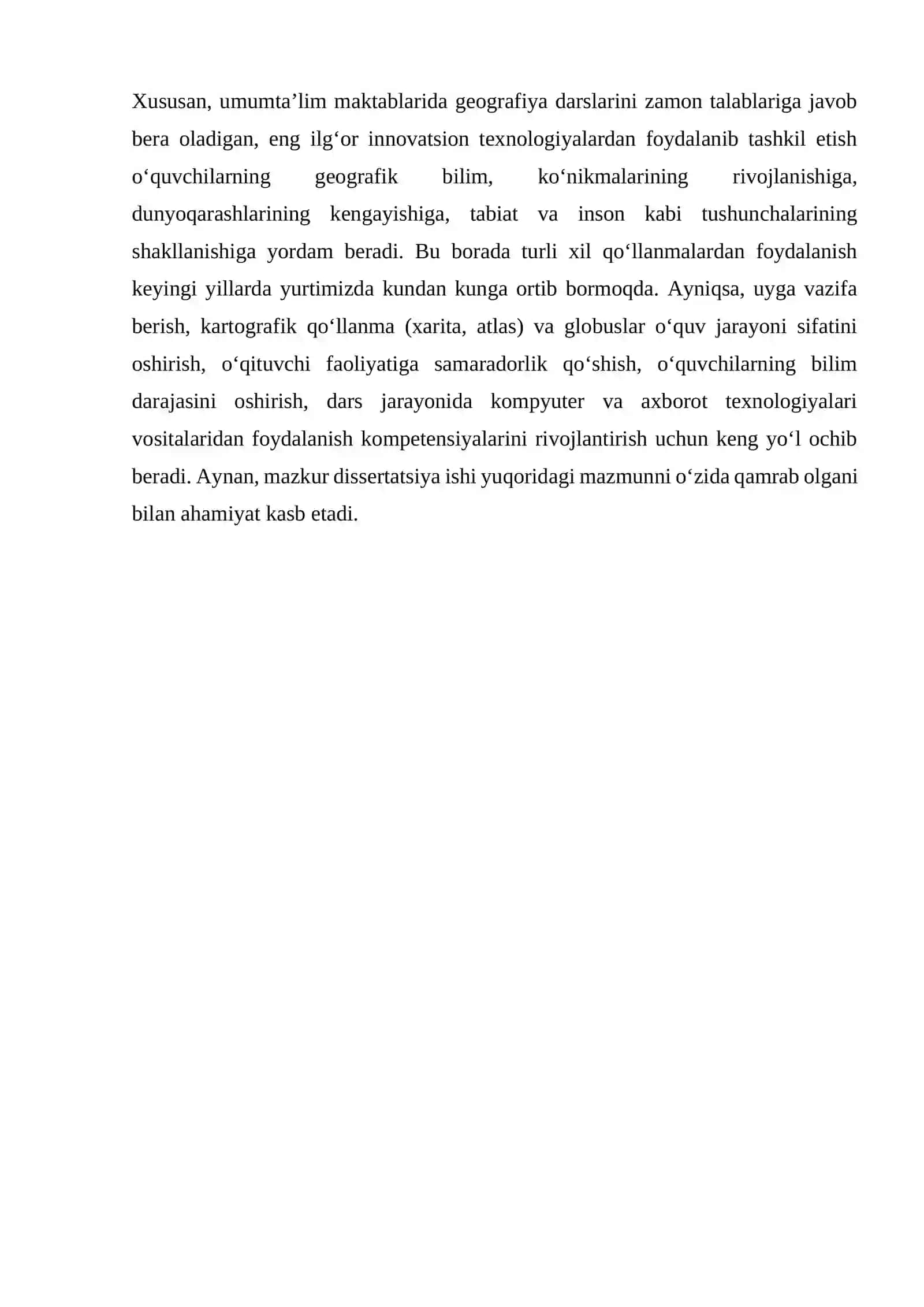 Geografiya o’qitish tizimida o’quvchilar uchun uyga vazifa 4