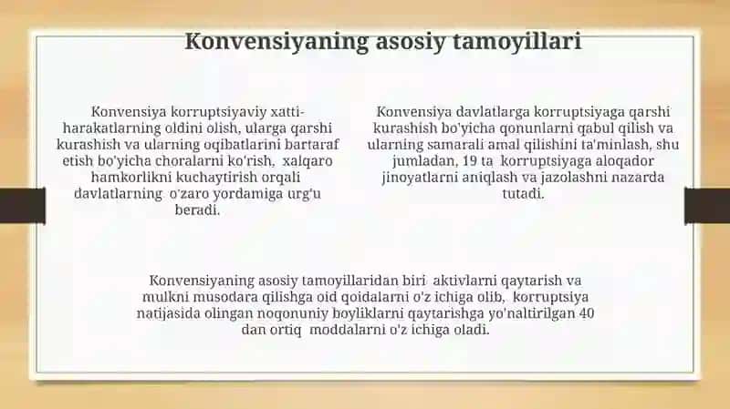 BMT Korrupsiyaga qarshi konvensiyasi 4