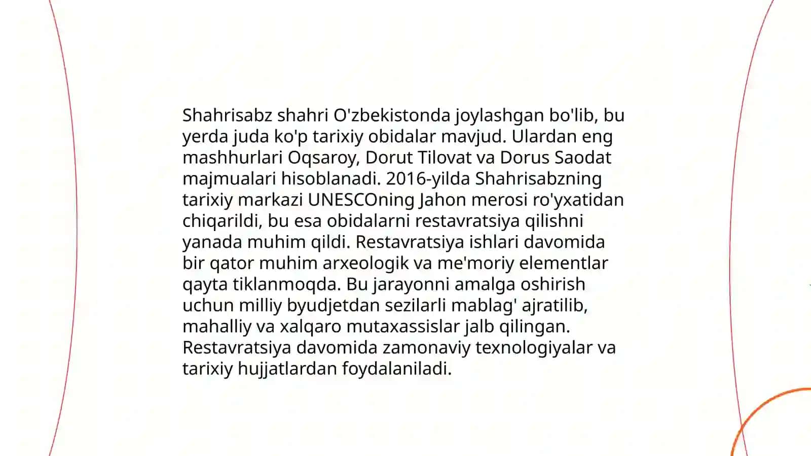 Samarqand, Shaxrisabz Shaharlari Qayta Qurish Ishlari 4