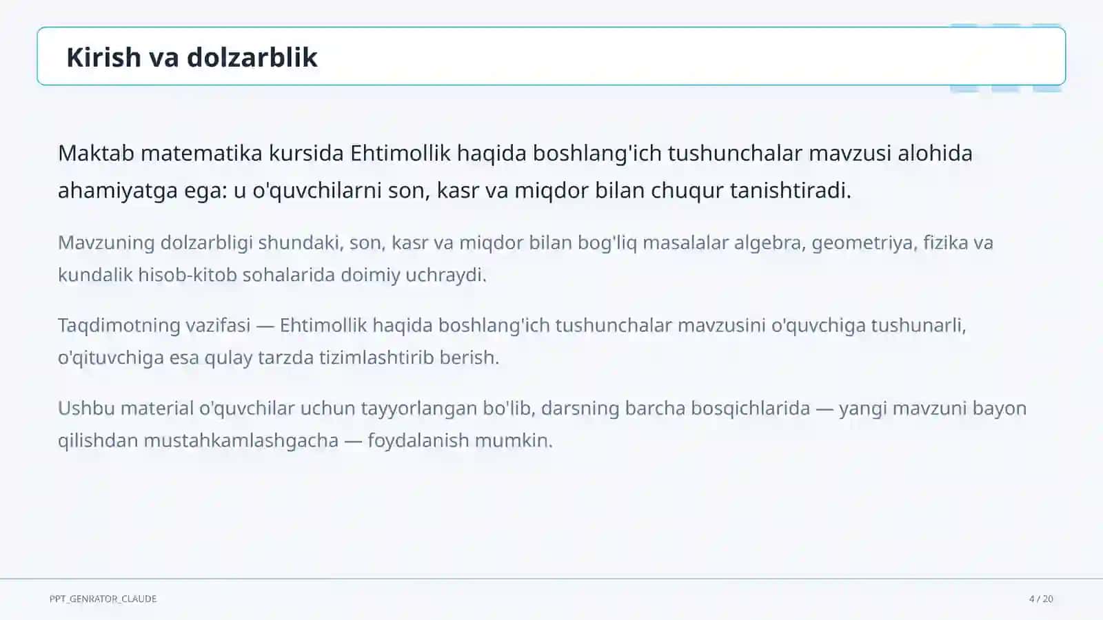 Ehtimollik haqida boshlang'ich tushunchalar (6-sinf) 4