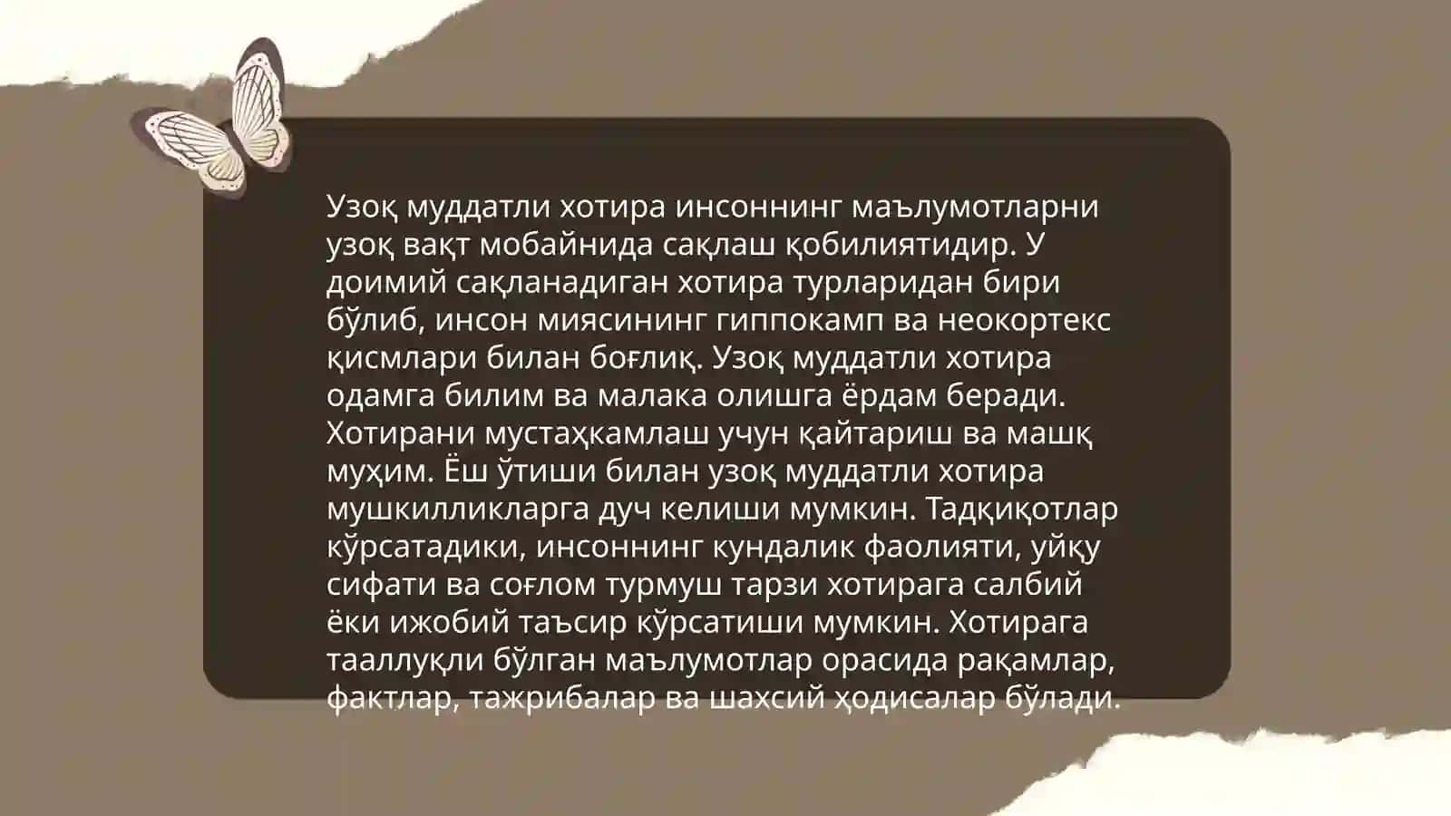 Хотира хақида тушунча унинг нервфизологик асоси 4