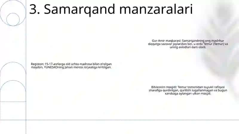 Samarqand Tarixiy Obidalar 4