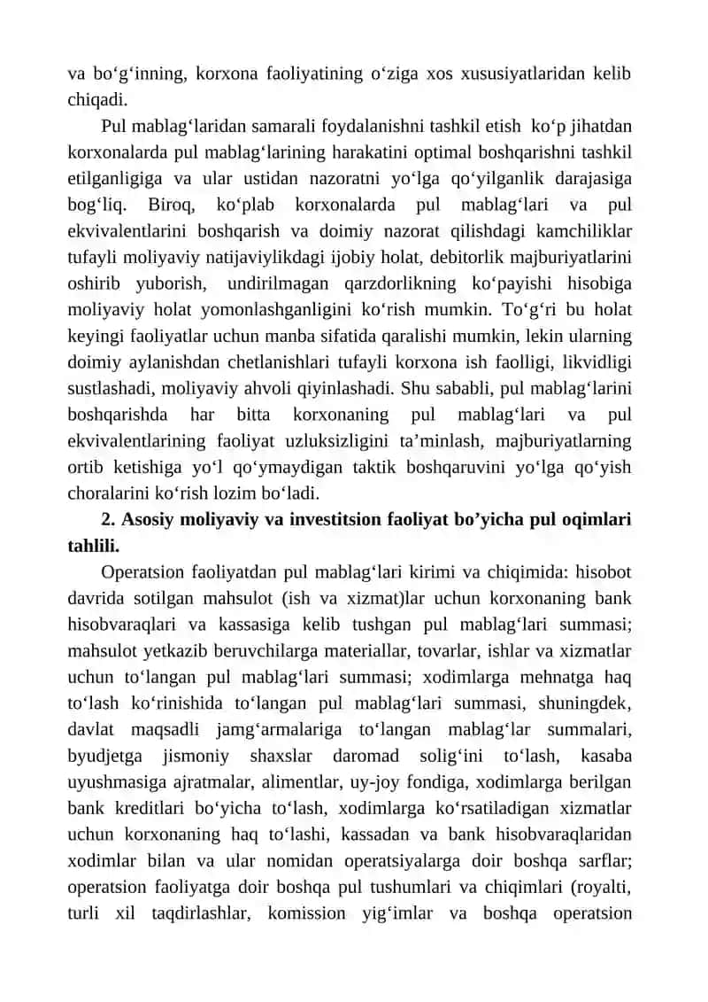 Pul oqimlarini boshqarishning omilli tahlili 4