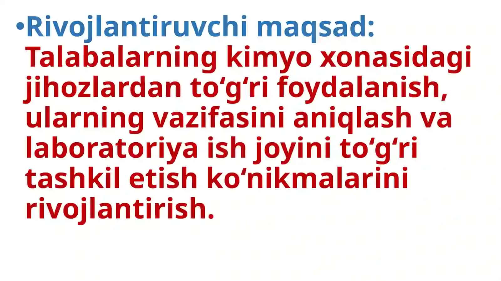 Kimyoxonasining jihozlanishiga qo‘yilgantalablar 4