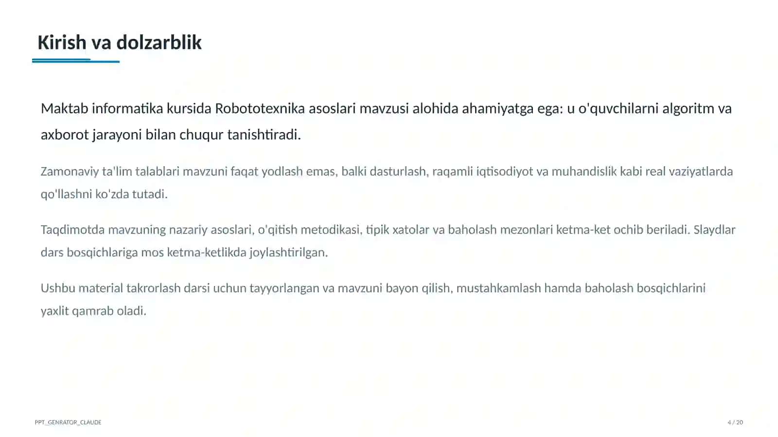 Robototexnika asoslari (11-sinf) 4