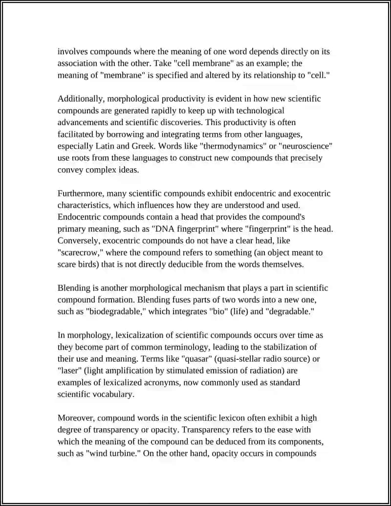 THE ROLE OF COMPOUND WORDS IN SCIENTIFIC AND TECHNICAL VOCABULARY 4