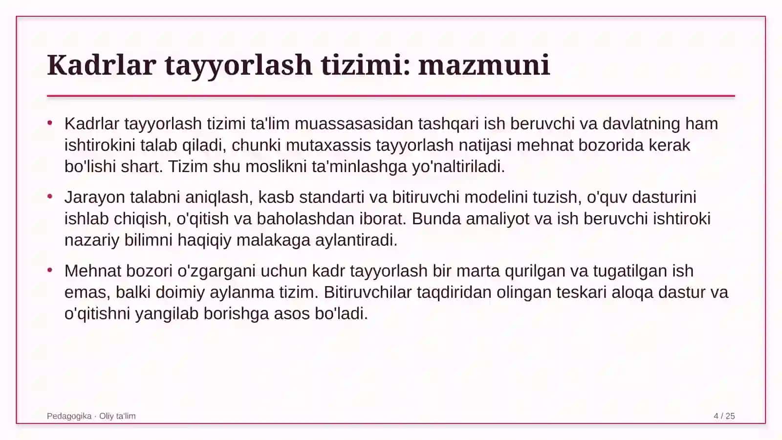 Davlat qo'riqxonalarida kadrlar tayyorlash tizimi 4