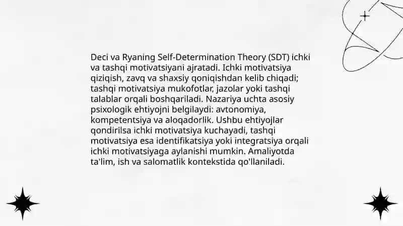Xorij psixologiyasida motiv va motivatsiya 4