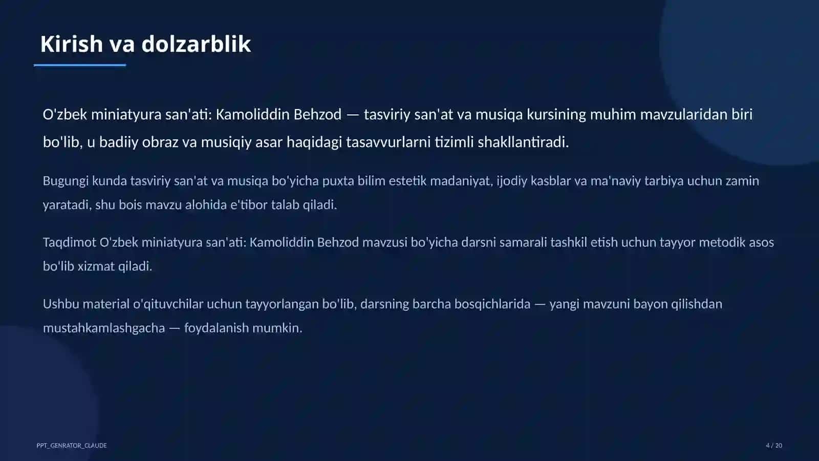 O'zbek miniatyura san'ati: Kamoliddin Behzod (5-sinf) 4
