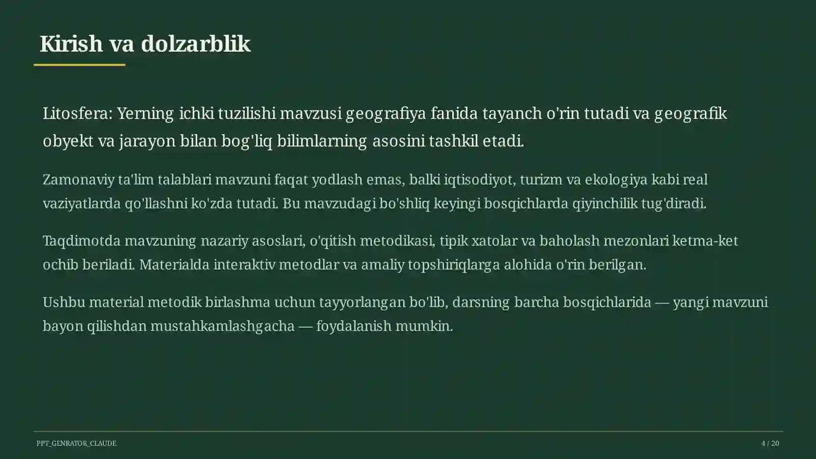 Litosfera: Yerning ichki tuzilishi (5-sinf) 4