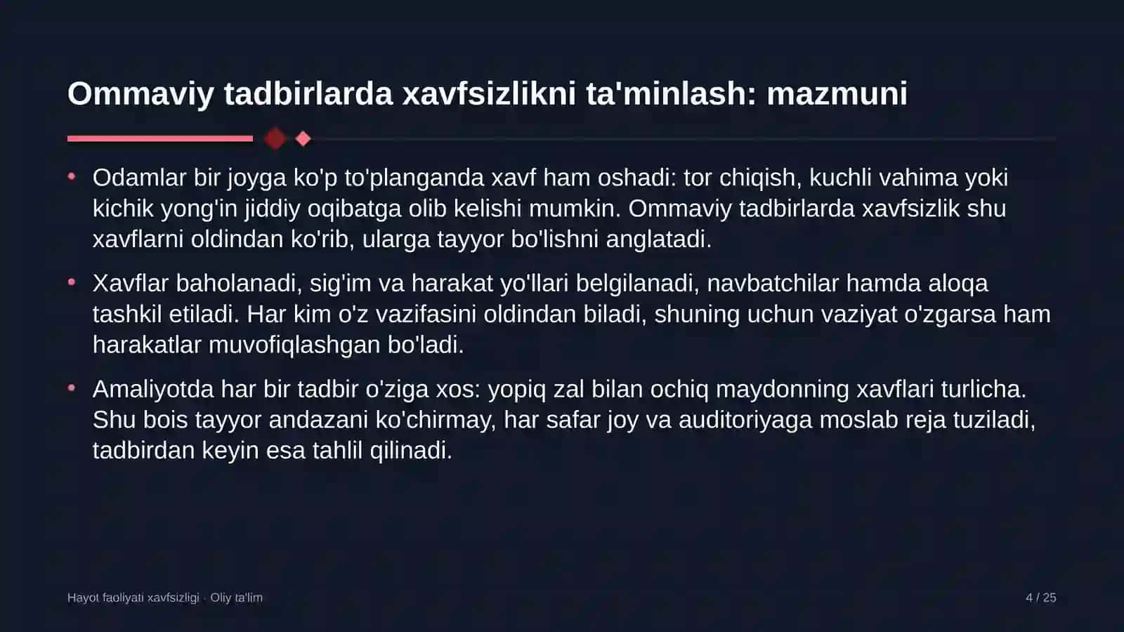 Farmatsevtika sanoatida ommaviy tadbirlarda xavfsizlikni ta'minlash 4