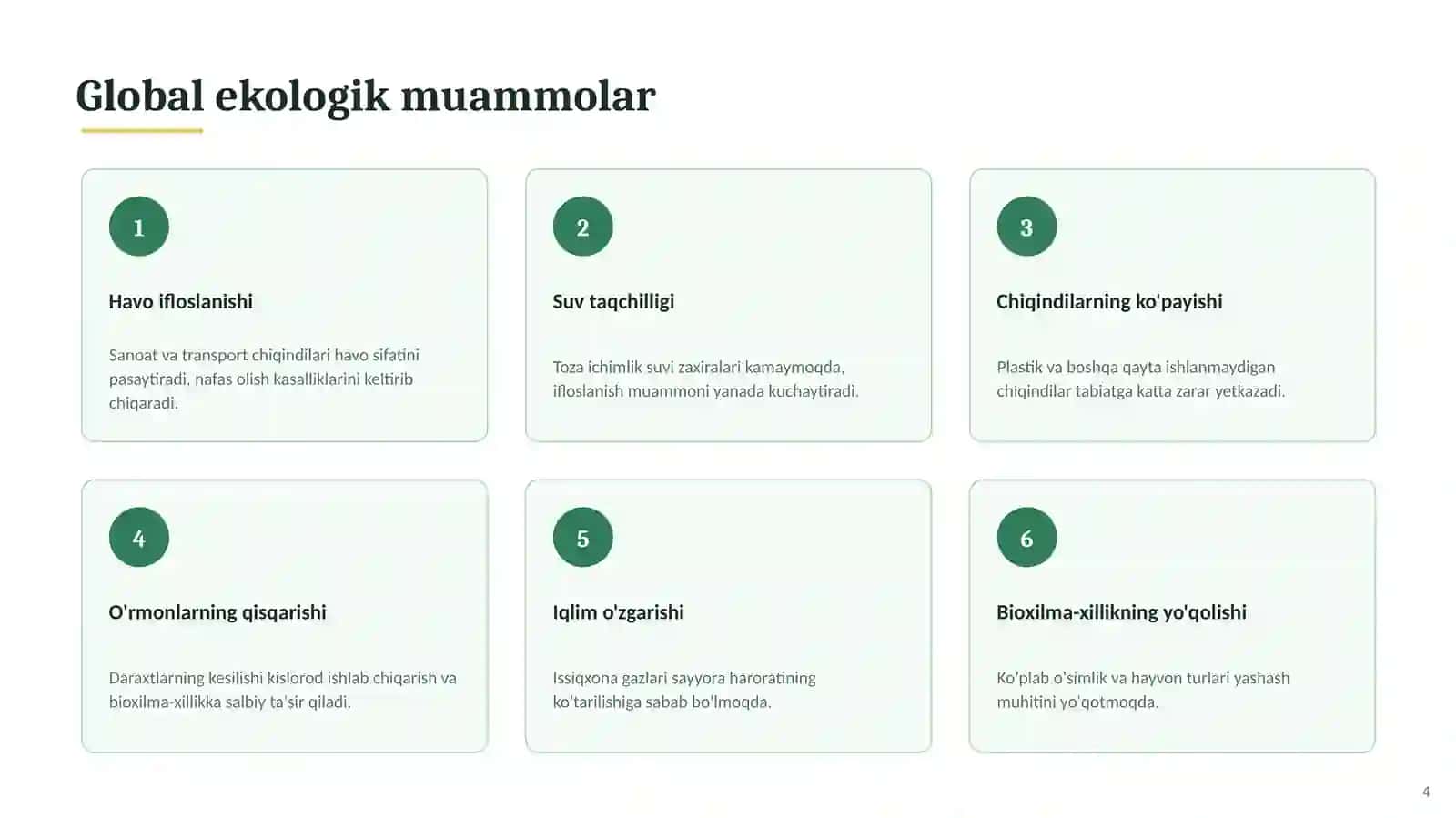 Ekologiya va atrof-muhitni muhofaza qilish 4