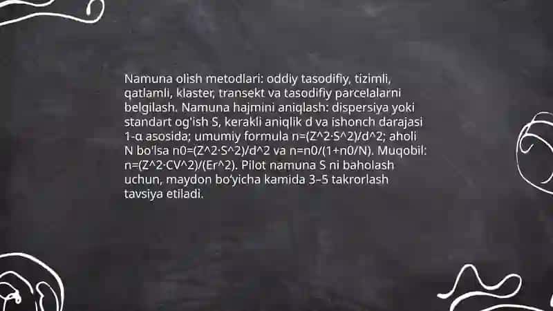 RCBD (tasodifiy to‘liq blok dizayni) hosildorlik sinovlarida maydon heterogenligini bloklash 4