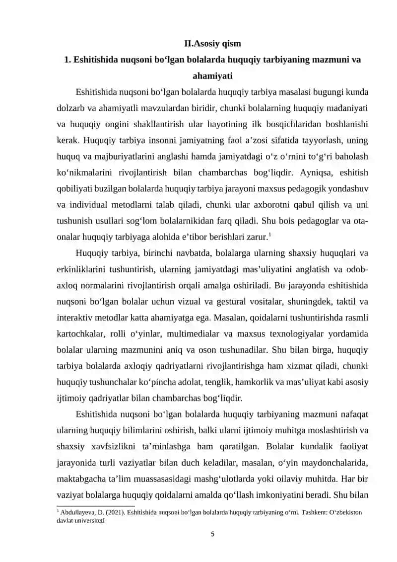Maktabgacha yoshdagi eshitishida nuqsoni bo‘lgan bolalarda huquqiy tarbiyaning asosiy vositalaridan foydalanish 4