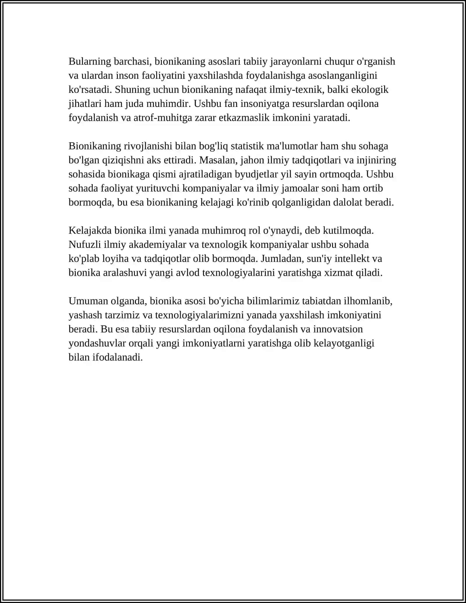 BIONIKA ASOSLARI VA UNI INSON HAYOTIDAGI O'RNI 4