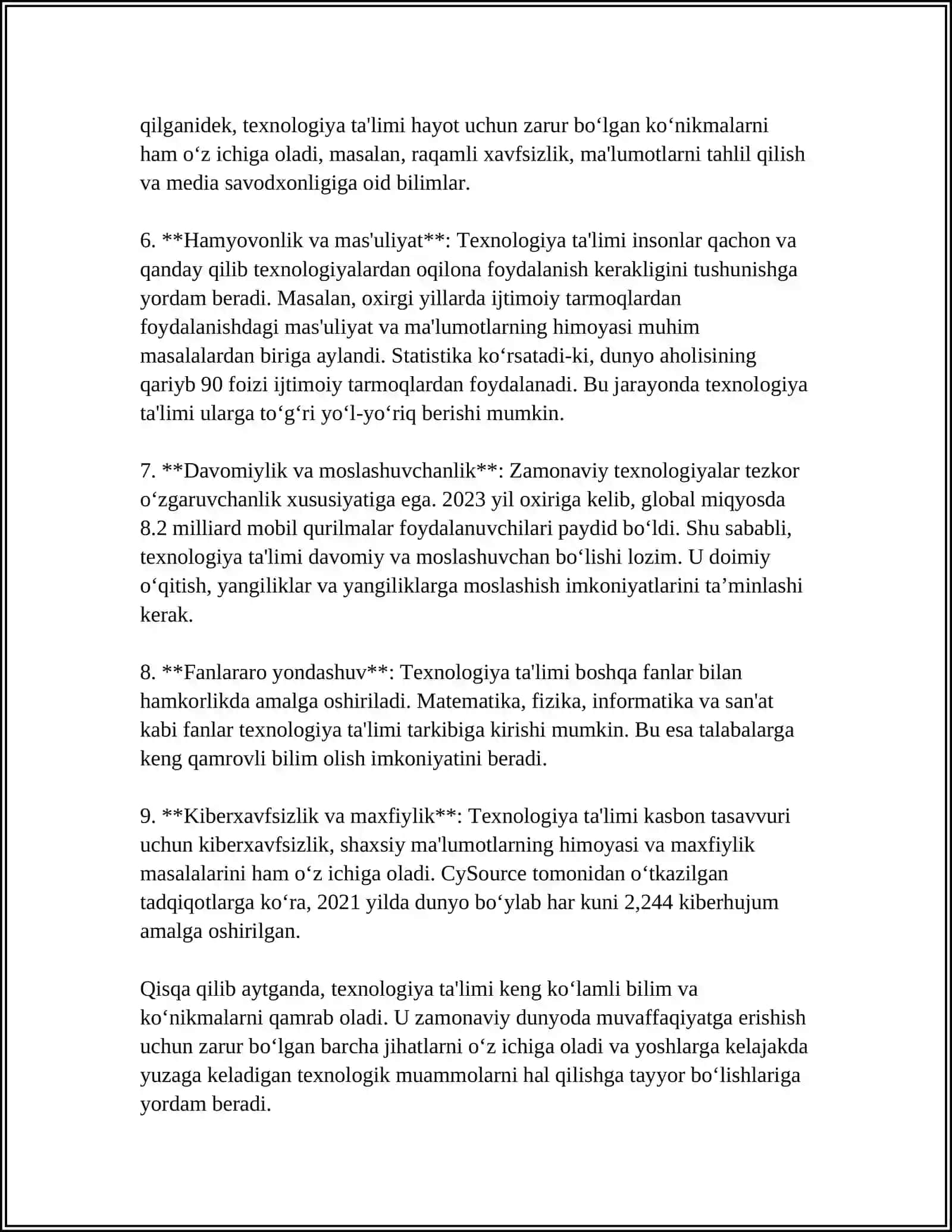 TEXNALOGIYA TA'LIMINING TAMOYILLARI VA ULARNING TA'LIMDAGI O'RNI 4
