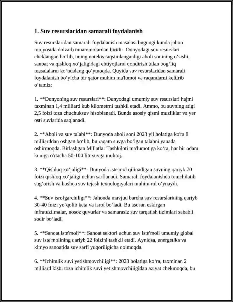 BOYITISH FABRIKALARIDA SUV SARFI SXEMASINI HISOBLASH 4
