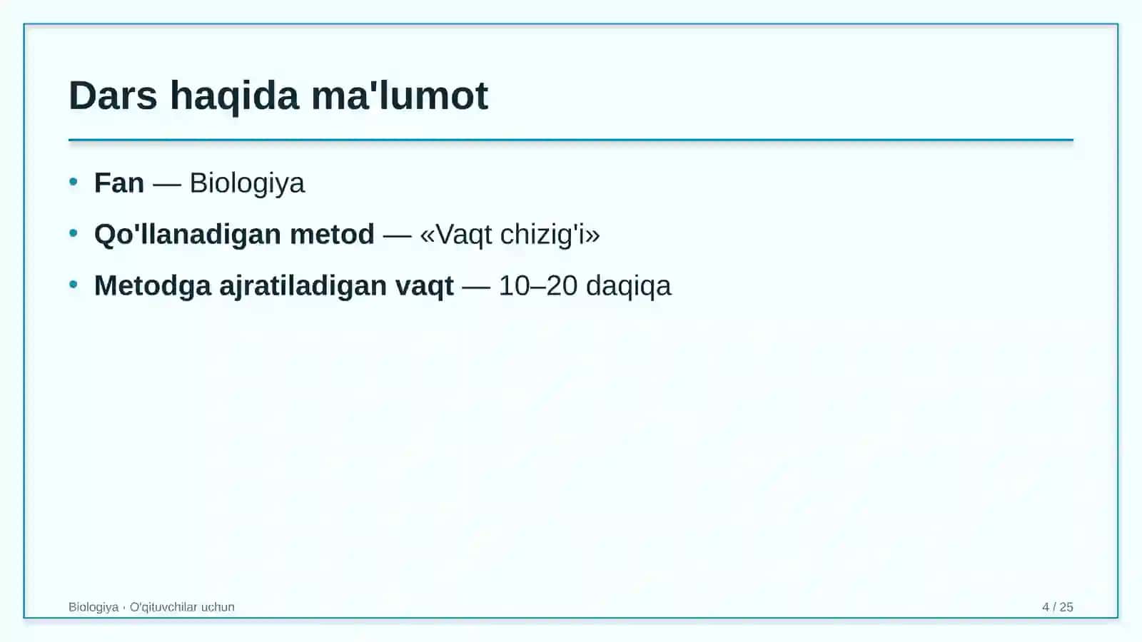 biologiya darslarida vaqt chizig'i metodidan foydalanish 8107 4