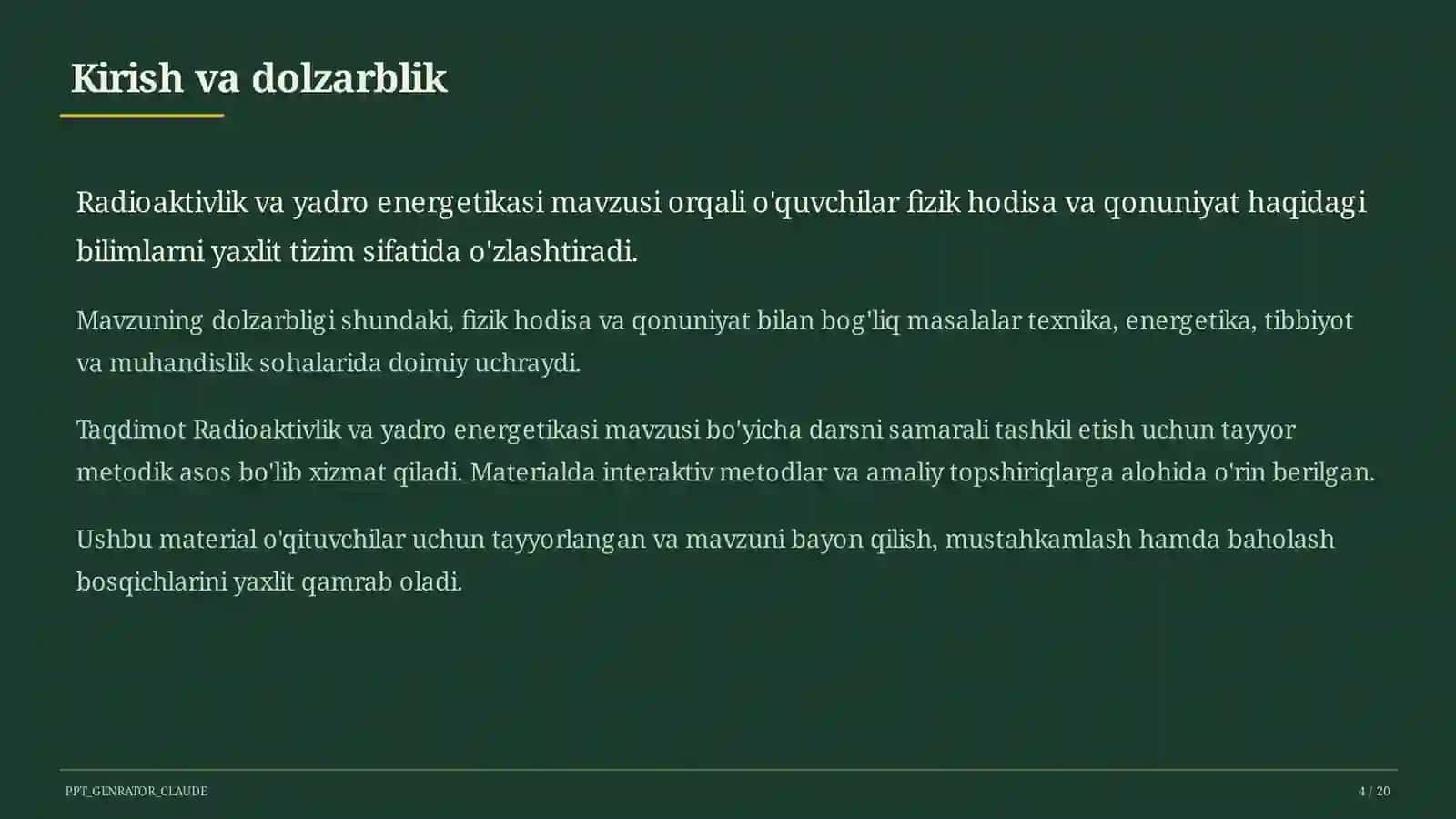 Radioaktivlik va yadro energetikasi (11-sinf) 4