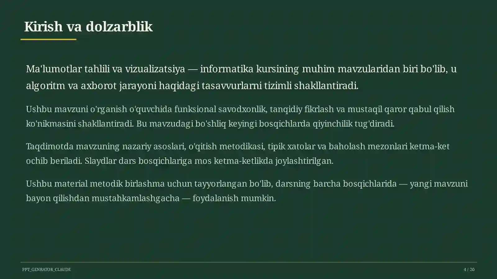 Ma'lumotlar tahlili va vizualizatsiya (11-sinf) 4