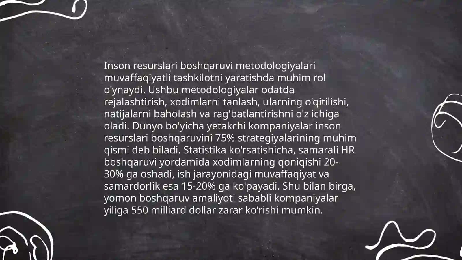 Inson resurslarni boshqarish tizimi: mohiyati, metodologiyasi, asosiy elementlari va ularning o’zaro aloqalari 4