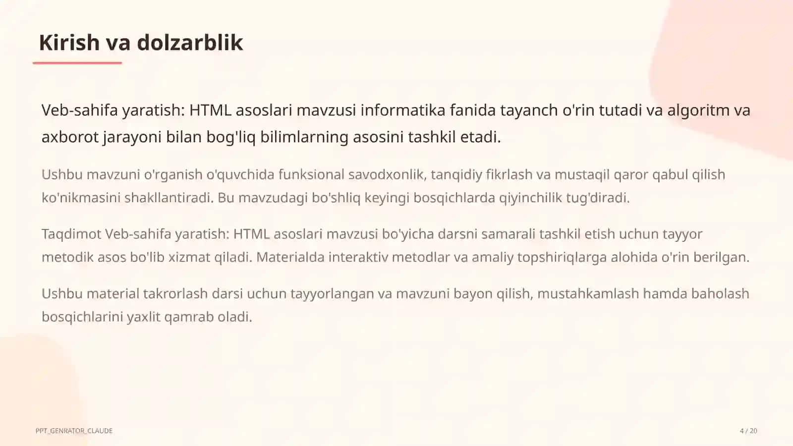 Veb-sahifa yaratish: HTML asoslari (9-sinf) 4
