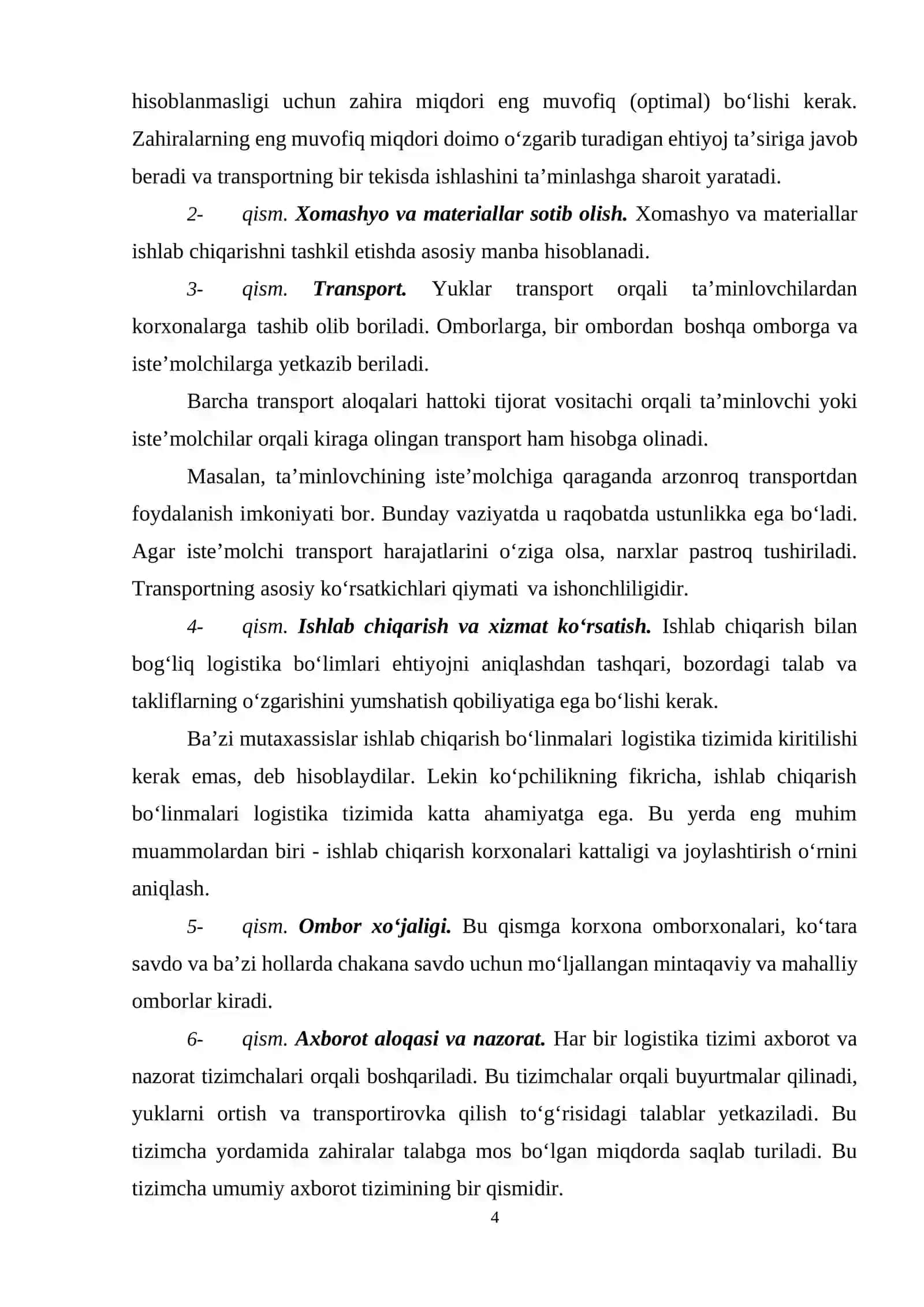 Logistika tizimining marketing bilan bog‘liqligi 4
