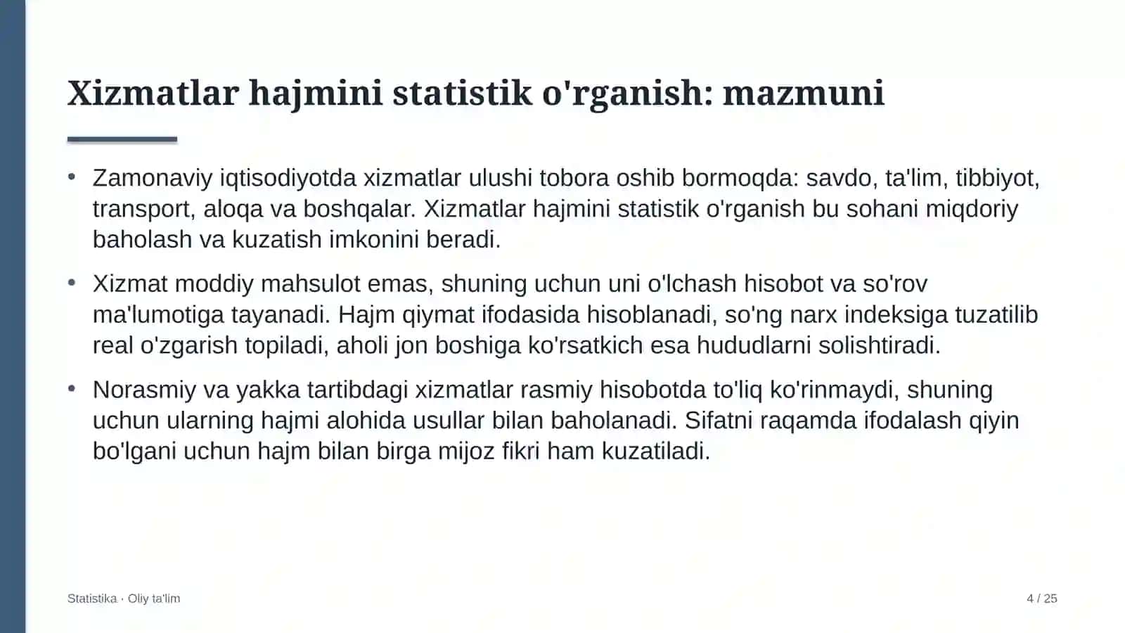 radiostansiyalarda xizmatlar hajmini statistik o'rganish 2638 4