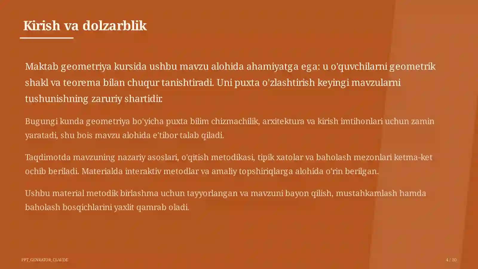 To'g'ri burchakli uchburchakda trigonometrik nisbatlar (8-sinf) 4