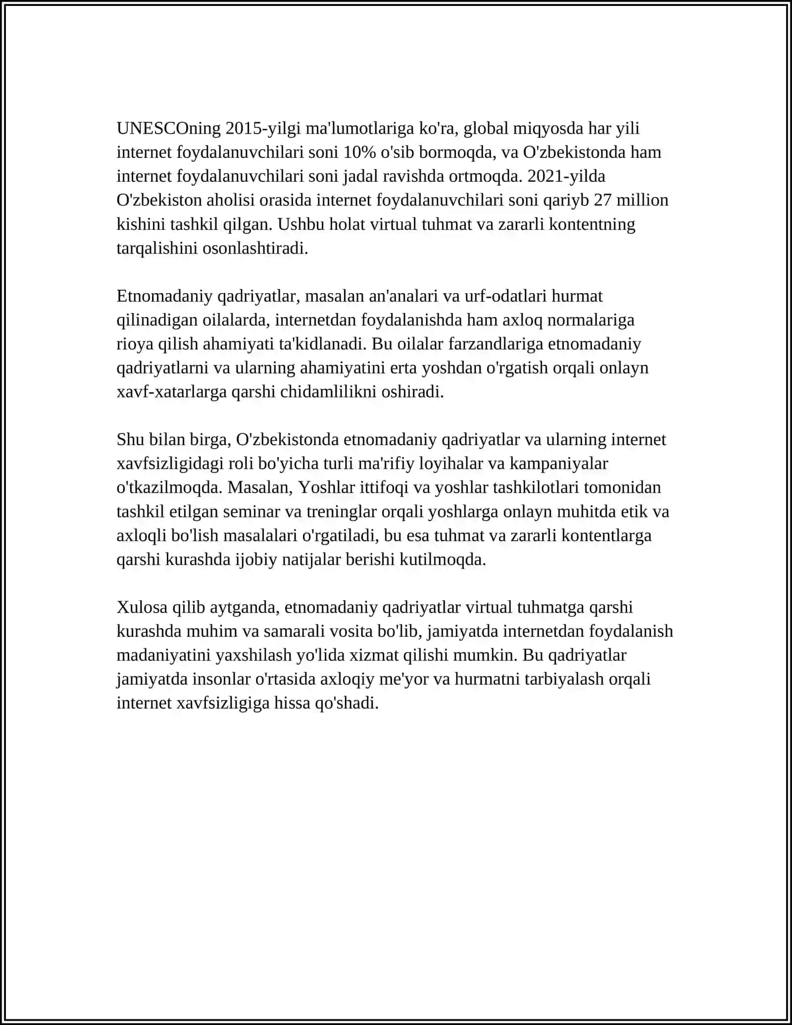 VERTUAL TUTQINLIKKA QARSHI KURASHDA ETNOMADANIY QADRIYATLARNING O'RNI 4