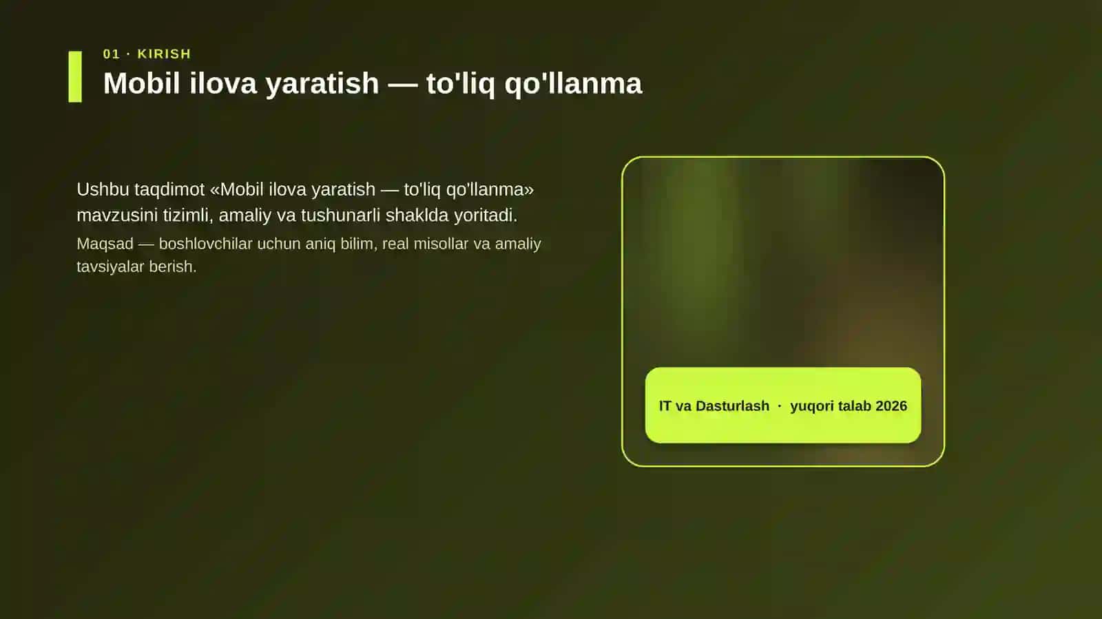 Mobil ilova yaratish — to'liq qo'llanma 4