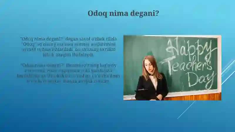 Yosh o'qituvchilarning odobi va nozikligi 4