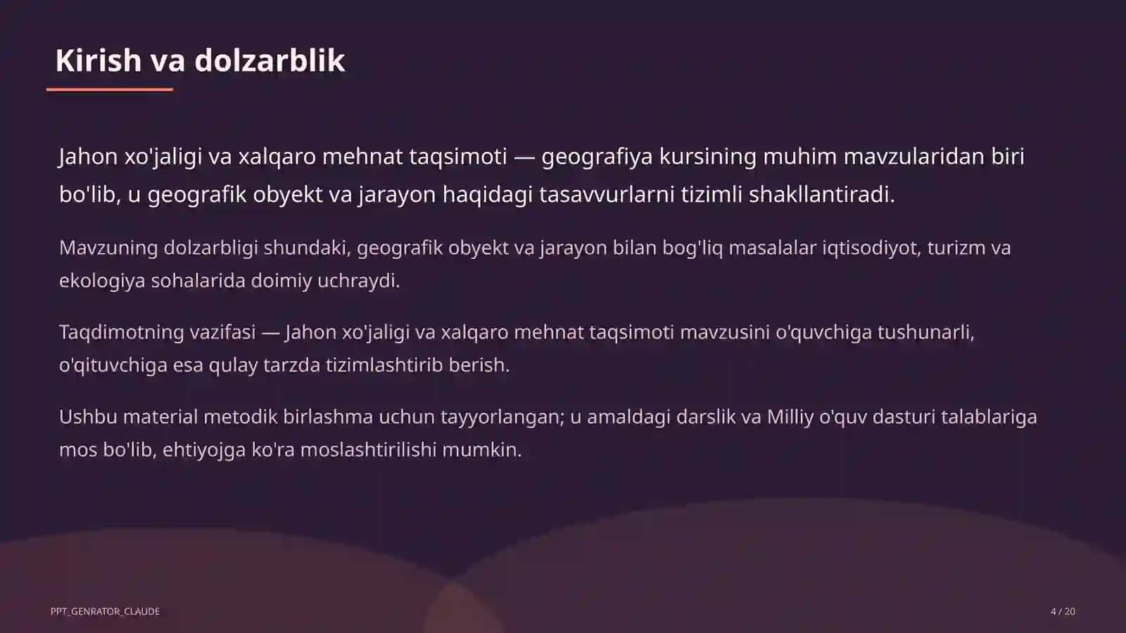 Jahon xo'jaligi va xalqaro mehnat taqsimoti (10-sinf) 4