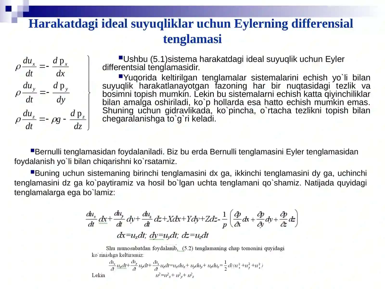 EYLЕR va BЕRNULLI TЕNGLAMALARI 4