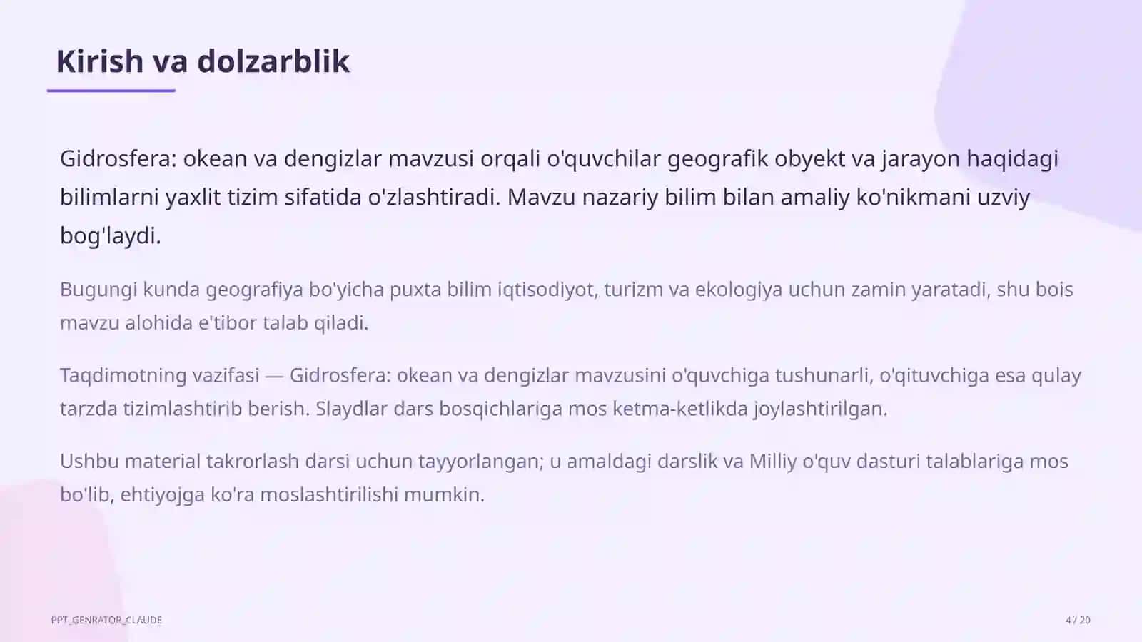 Gidrosfera: okean va dengizlar (6-sinf) 4