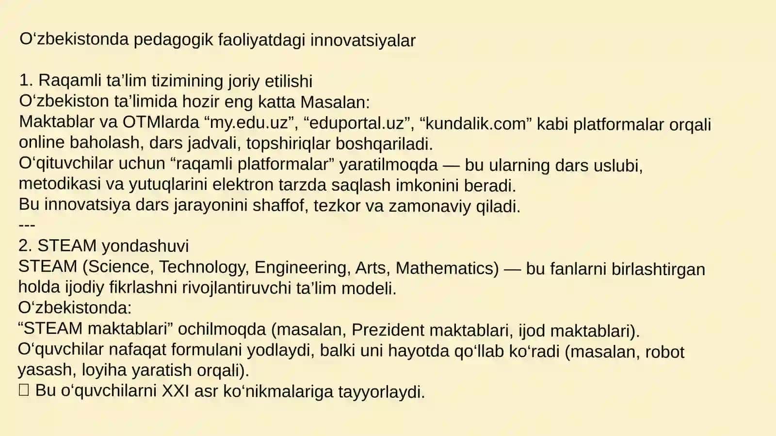 Pedagogik faoliyatda inovatsiyalar 4