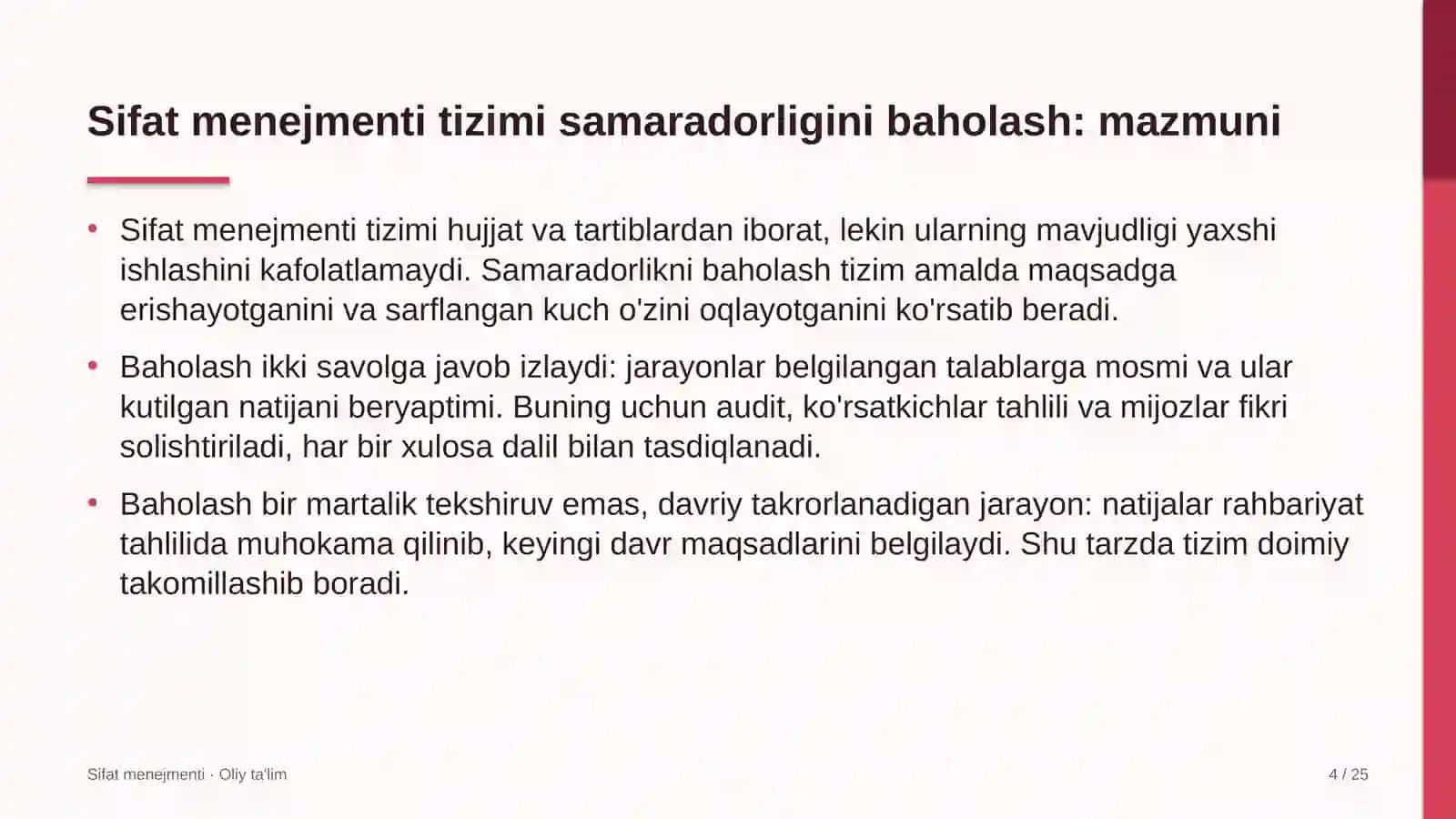 Ko'rgazma-yarmarkalarda sifat menejmenti tizimi samaradorligini baholash 4