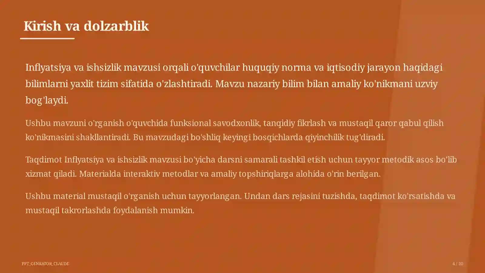 Inflyatsiya va ishsizlik (11-sinf) 4