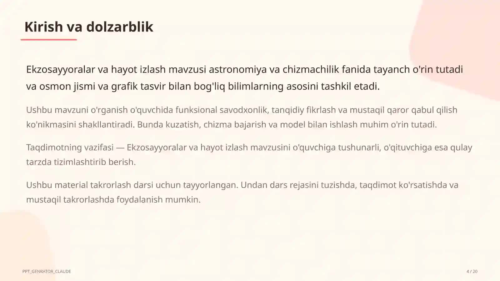 Ekzosayyoralar va hayot izlash (11-sinf) 4