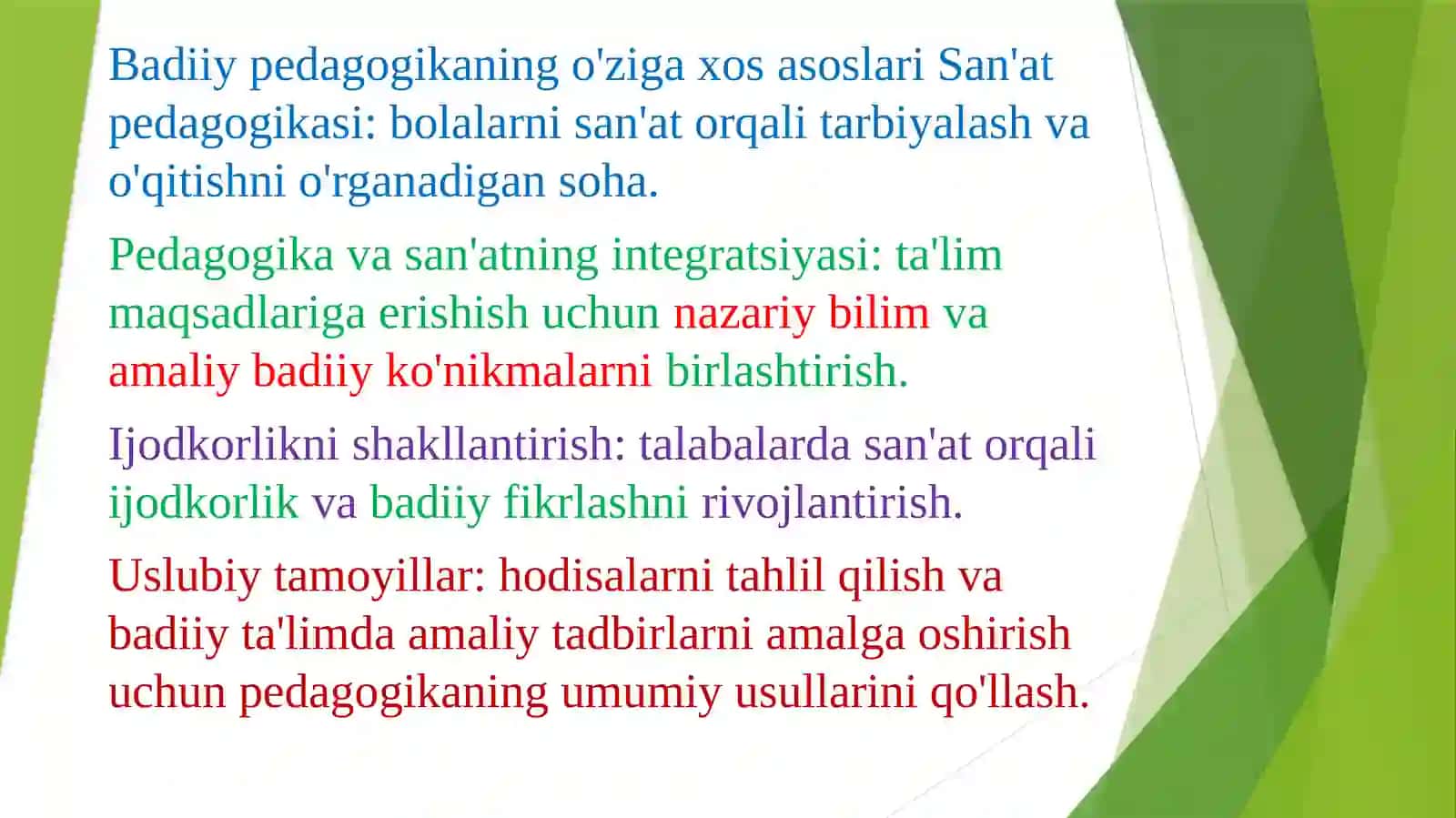 Badiiy pedagogika fanining nazariy asoslari 4