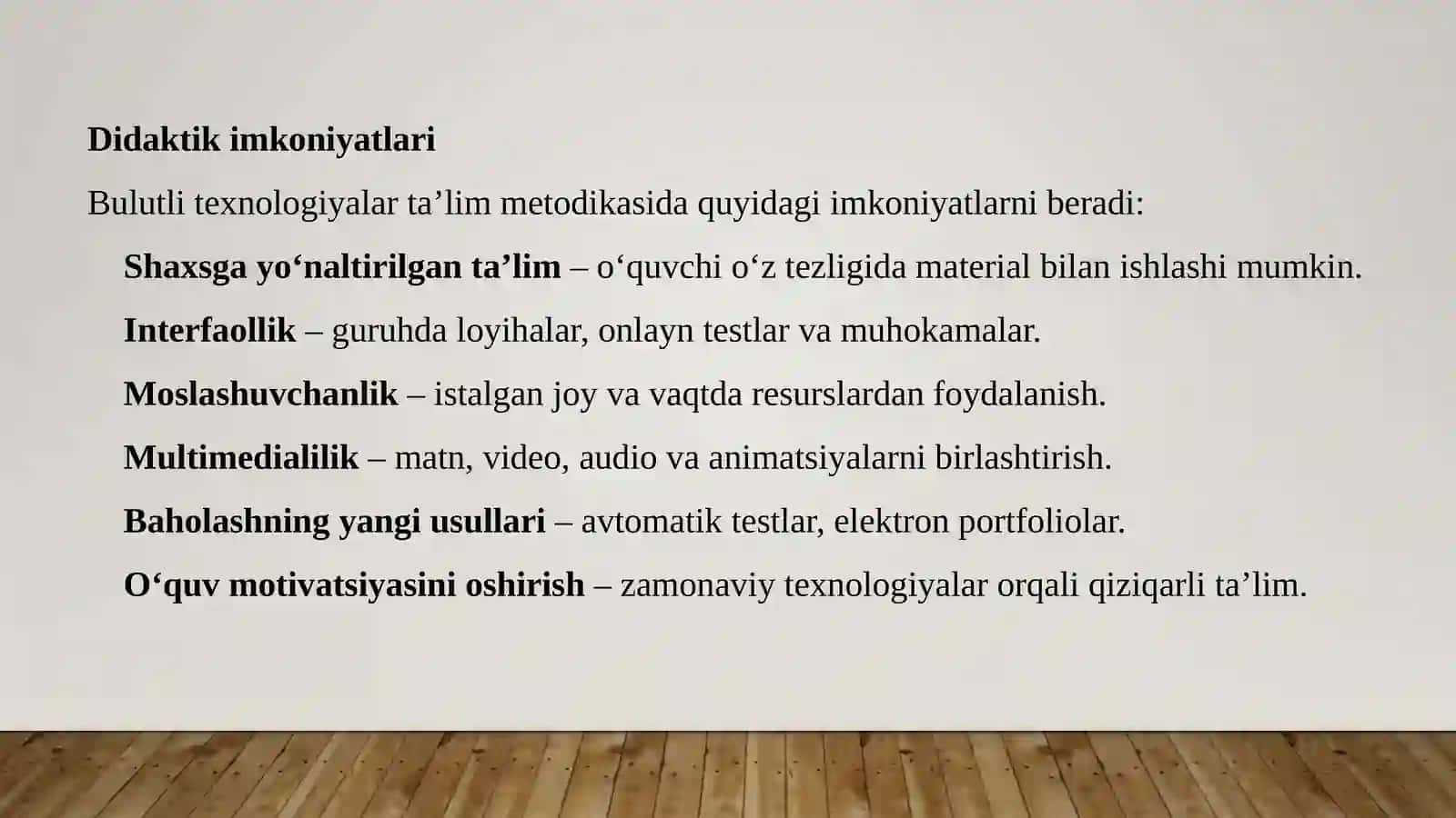 Bulutli Texnologiyalar va Ularning Didaktik Imkoniyatlari 4
