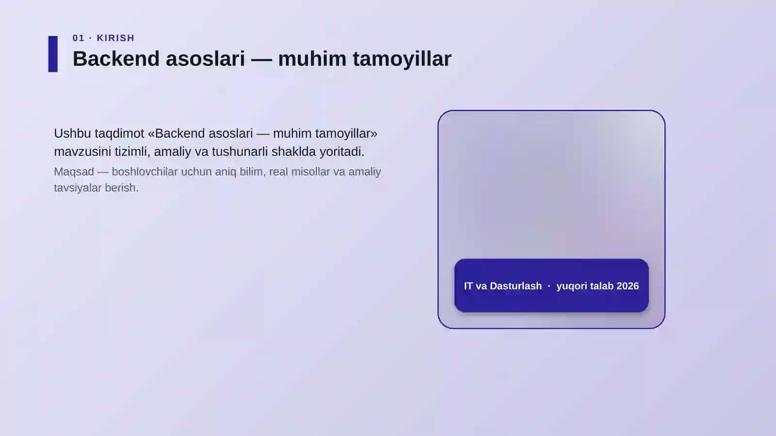 Backend asoslari — muhim tamoyillar 4