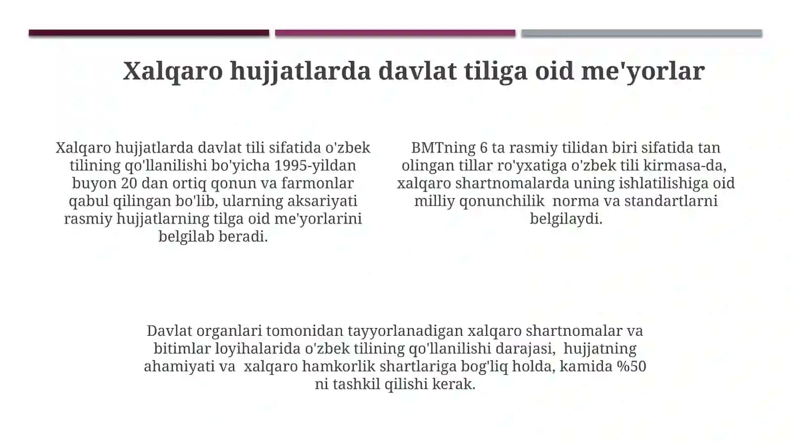Davlat tilining rivojlanishida qonun hujjatlarining ahamiyati 4