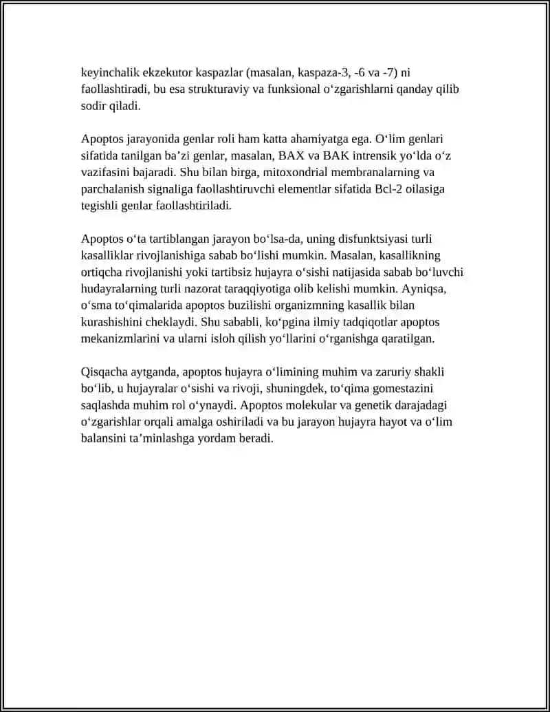Hujayra Apoptozi va Ung Giŏlogik Ahamiyati 4