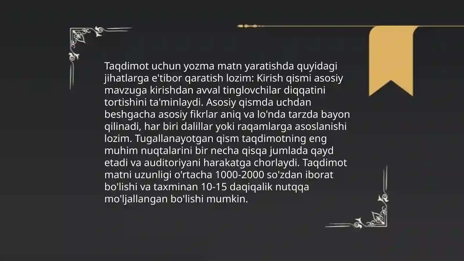 Yozma ish turlari boʻyicha taqdimot tayyorlash 4