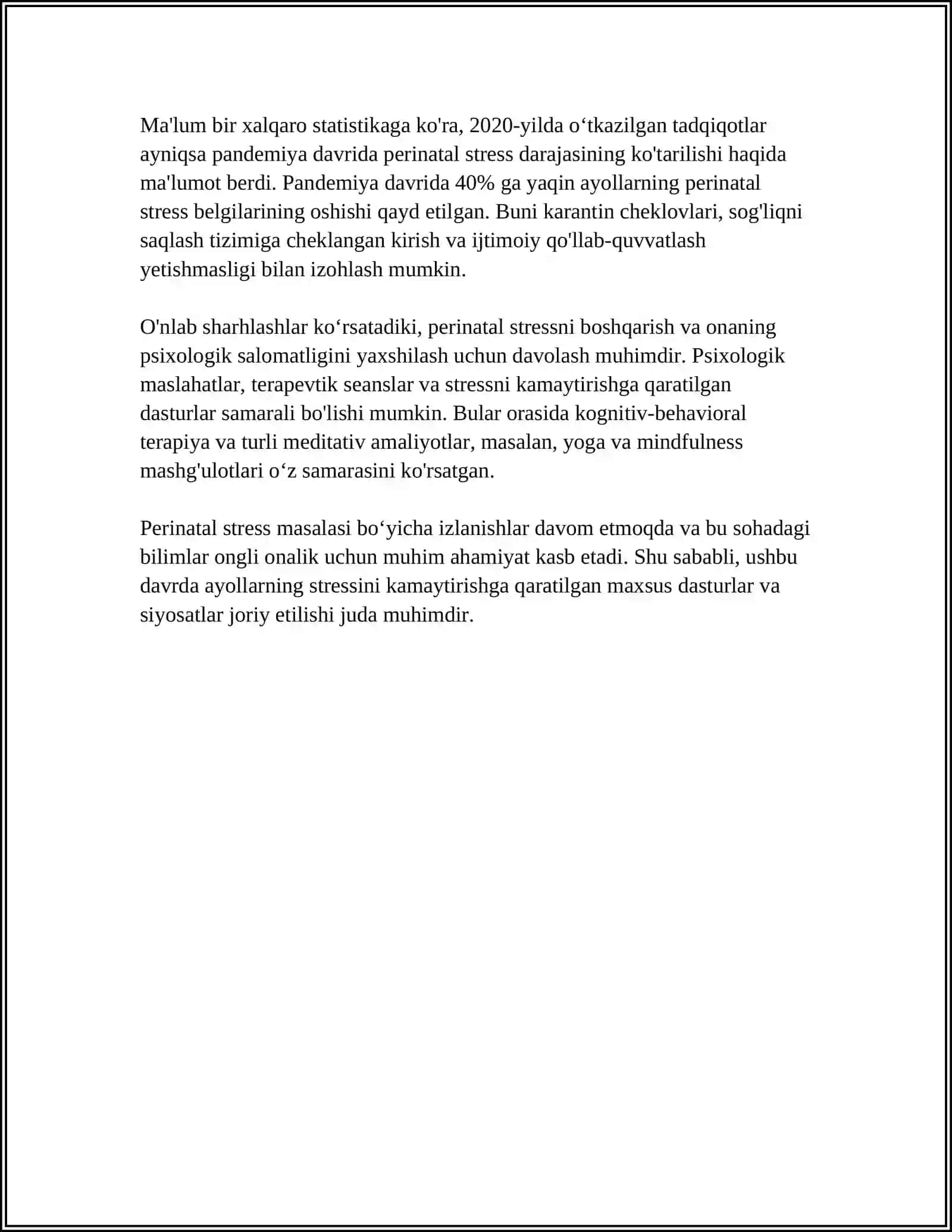 PERINATAL PSIXOLOGIYANING ASOSIY MUAMMOLARI BOLALIK DAVRIDA PSIXIK DEPRIVATSIYASI 4