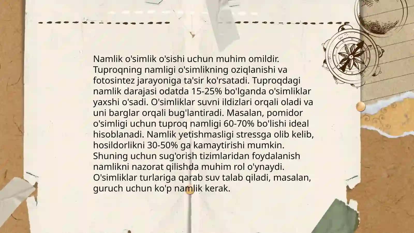 O'simliklarni optimal namlik bilan ta'minlanishi 4