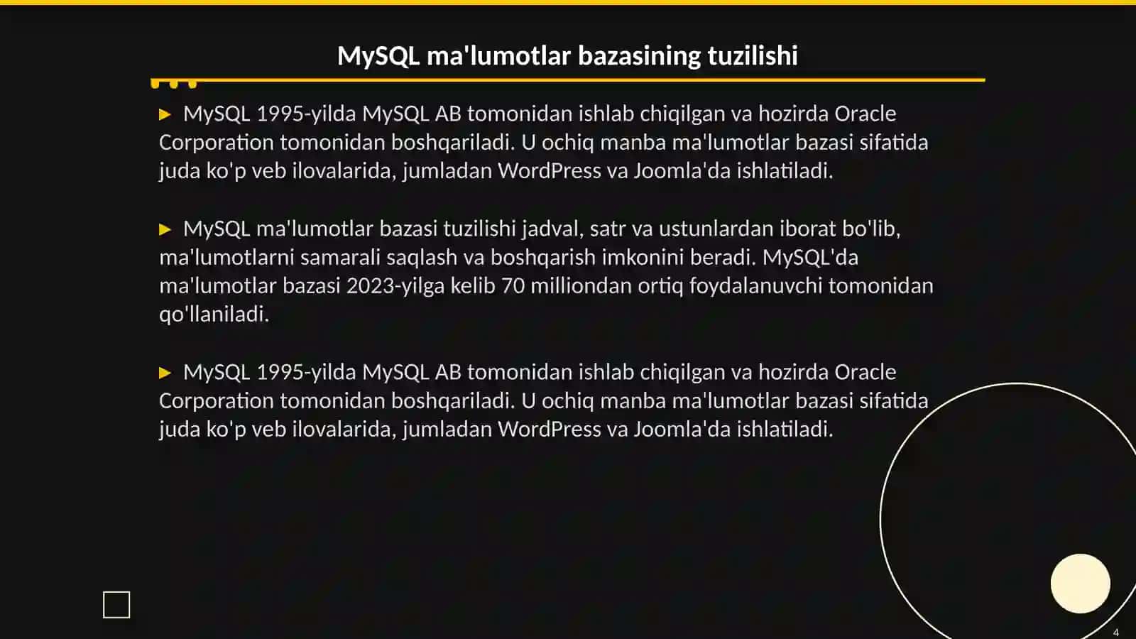 PHP, MySQL, Javascript va CSS imoniyatlari 4