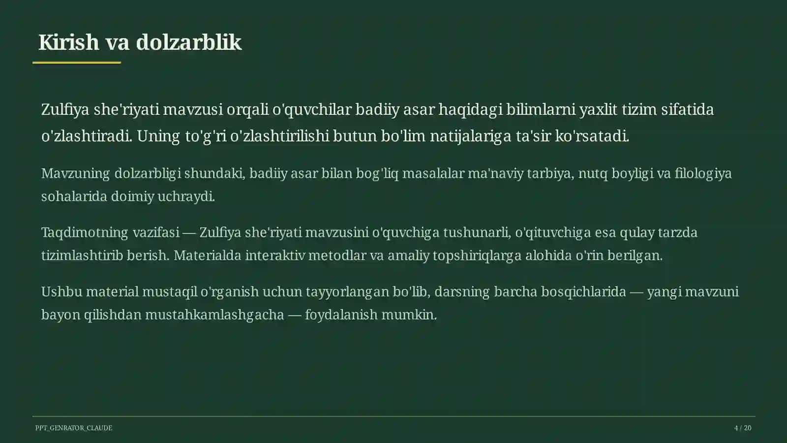 Zulfiya she'riyati (6-sinf) 4